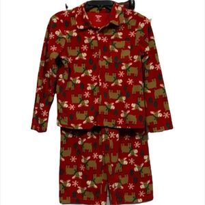 Oshkosh Girls Fleece Holiday Pj Set Size 10 Moose